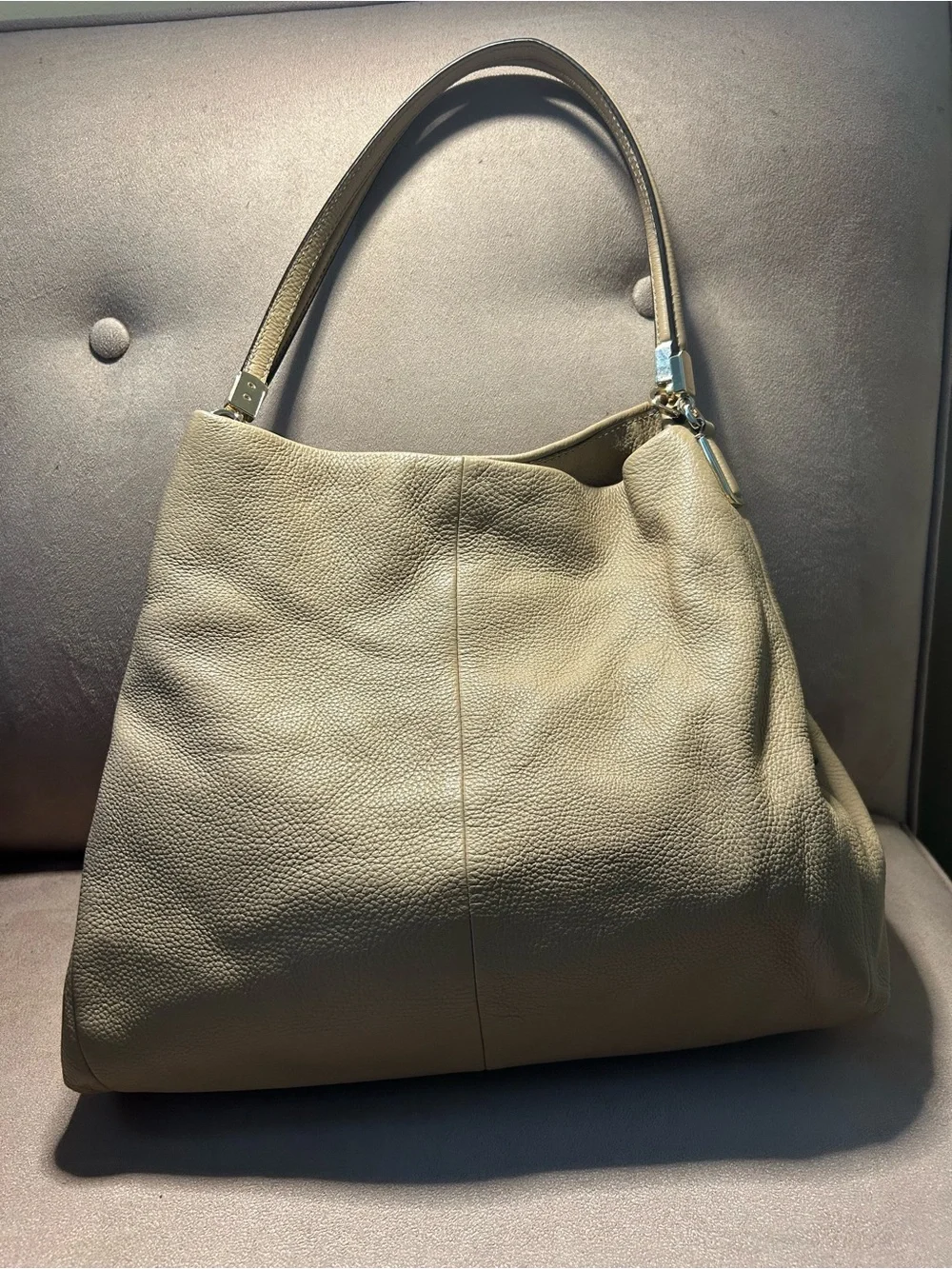 Coach Madison Phoebe Tan pebbled leather